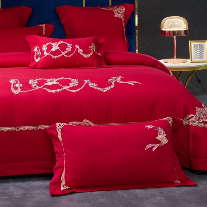 91家纺网 家纺一手货源 找家纺 高大尚 2021新款长绒棉磨毛系列婚庆多件套浪漫满屋