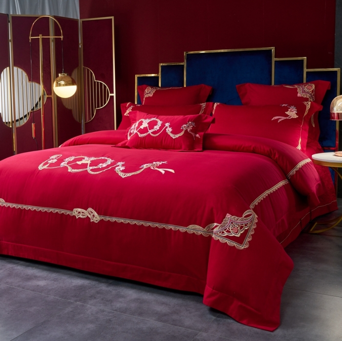 91家纺网 家纺一手货源 找家纺 高大尚 2021新款长绒棉磨毛系列婚庆多件套浪漫满屋