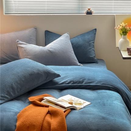 91家纺网 家纺一手货源 找家纺 （总）棉眠 2021新款秋冬纯色牛奶绒四件套