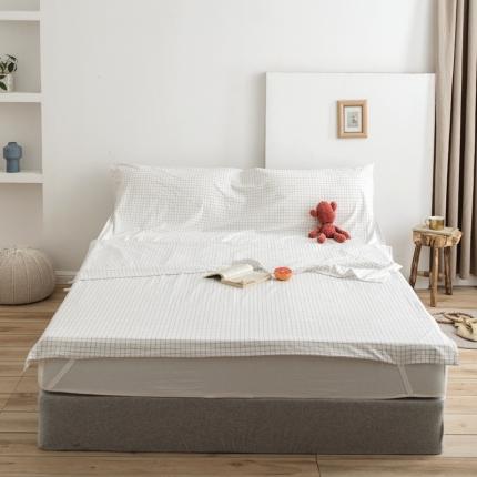 91家纺网 家纺一手货源 找家纺 安莱生活 2021新款全棉水洗棉色织睡袋 小白格