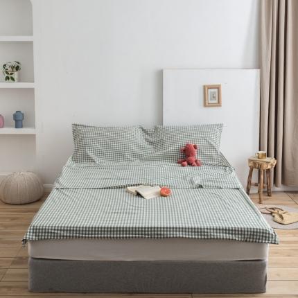 91家纺网 家纺一手货源 找家纺 安莱生活 2021新款全棉水洗棉色织睡袋 绿小格