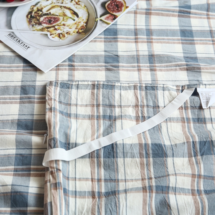 91家纺网 家纺一手货源 找家纺 安莱生活 2021新款全棉水洗棉色织睡袋 蓝湛格