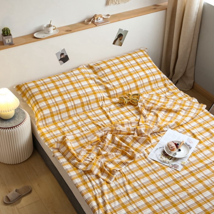 91家纺网 家纺一手货源 找家纺 安莱生活 2021新款全棉水洗棉色织睡袋 芒果格