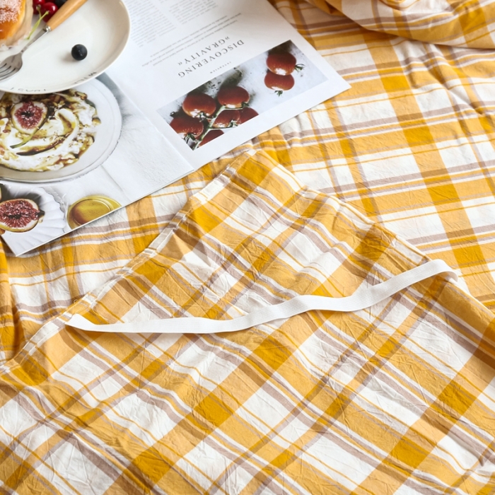 91家纺网 家纺一手货源 找家纺 安莱生活 2021新款全棉水洗棉色织睡袋 芒果格