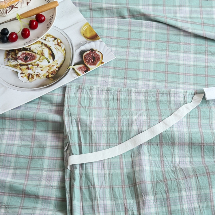 91家纺网 家纺一手货源 找家纺 安莱生活 2021新款全棉水洗棉色织睡袋 青柠格