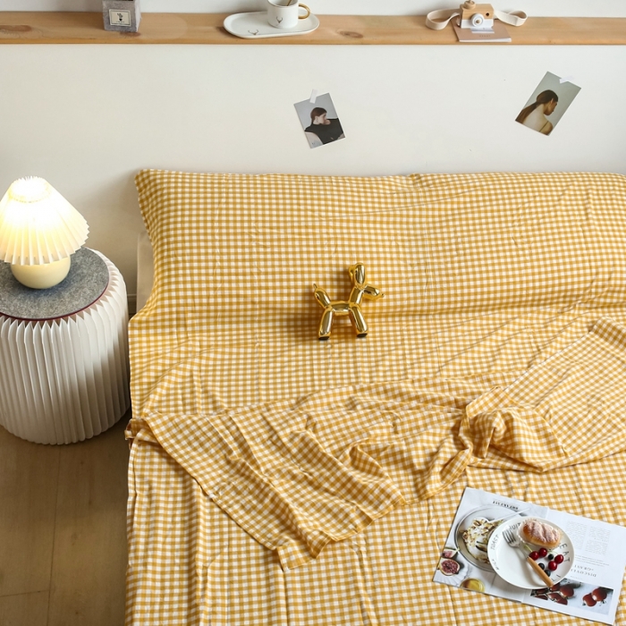 91家纺网 家纺一手货源 找家纺 安莱生活 2021新款全棉水洗棉色织睡袋 小黄格