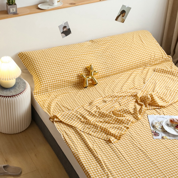 91家纺网 家纺一手货源 找家纺 安莱生活 2021新款全棉水洗棉色织睡袋 小黄格