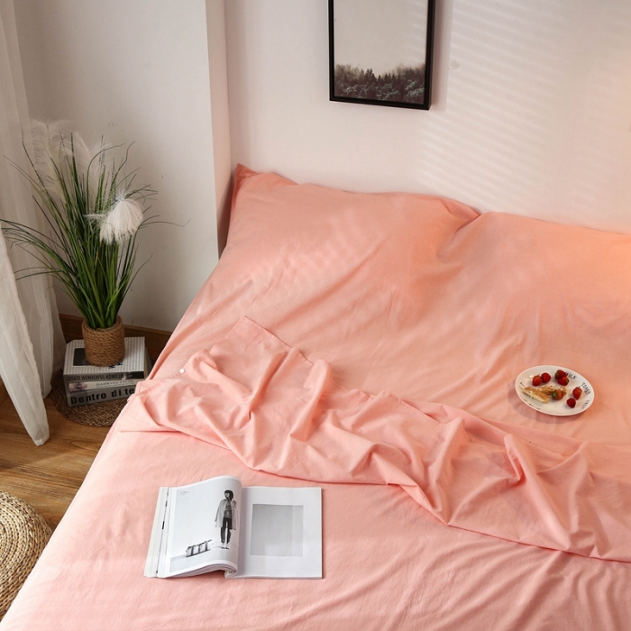 91家纺网 家纺一手货源 找家纺 安莱生活 2021新款全棉水洗棉色织睡袋 纯粉