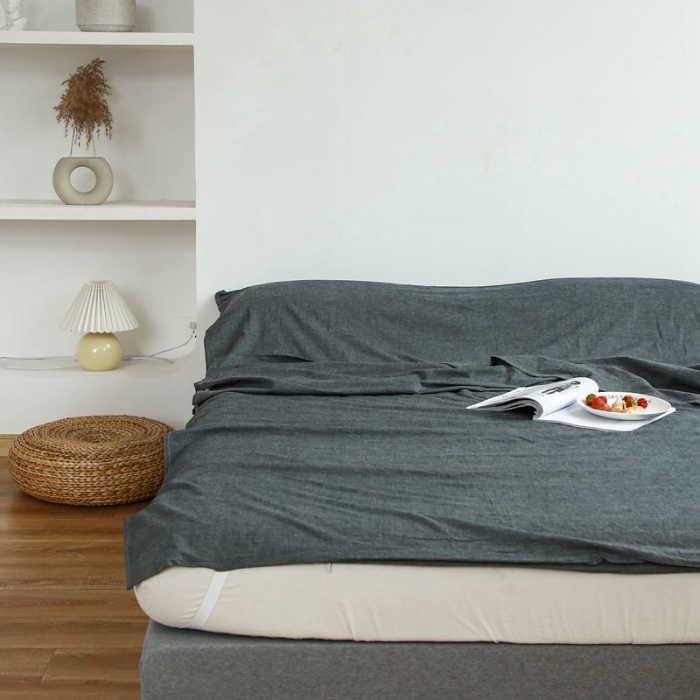 91家纺网 家纺一手货源 找家纺 安莱生活 2021新款全棉水洗棉色织睡袋 深灰