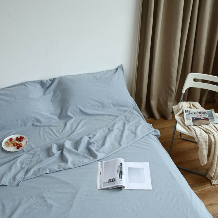 91家纺网 家纺一手货源 找家纺 安莱生活 2021新款全棉水洗棉色织睡袋 浅蓝