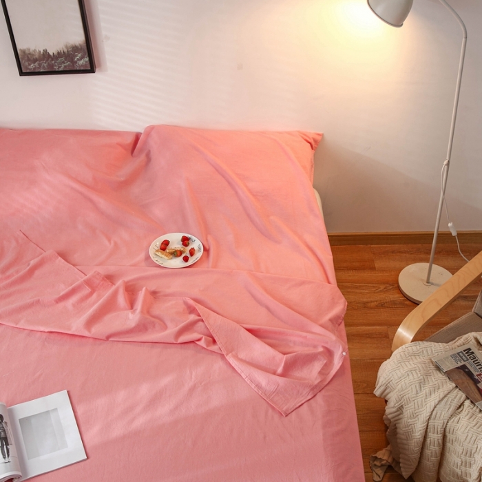 91家纺网 家纺一手货源 找家纺 安莱生活 2021新款全棉水洗棉色织睡袋 玫红