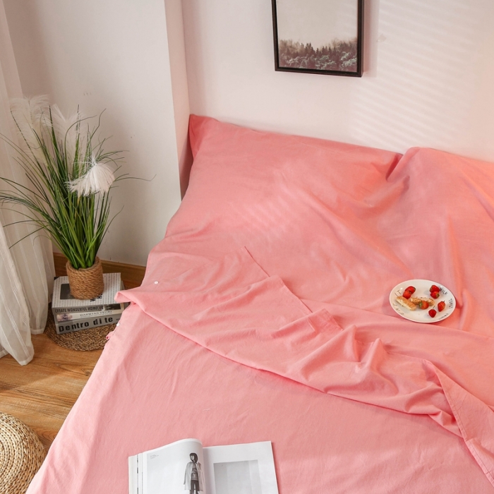 91家纺网 家纺一手货源 找家纺 安莱生活 2021新款全棉水洗棉色织睡袋 玫红