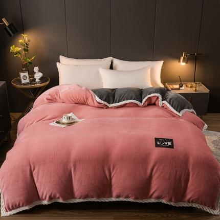 91家纺网 家纺一手货源 找家纺 宅部落 2021新款加厚牛奶绒被套 豆沙