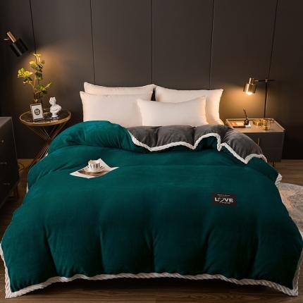 宅部落 2021新款加厚牛奶绒被套 翡翠绿
