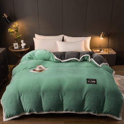 宅部落 2021新款加厚牛奶绒被套 莱茵绿
