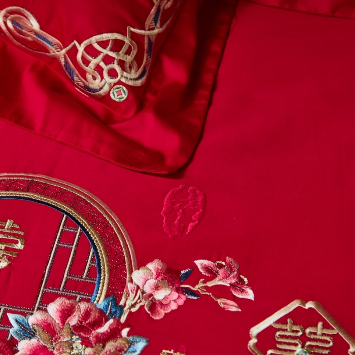 91家纺网 家纺一手货源 找家纺 总）高大尚 2021新款60s长绒棉系列婚庆多件套 钟爱一生