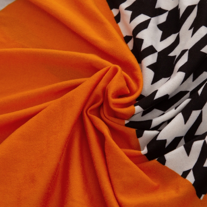 91家纺网 家纺一手货源 找家纺 兴妮雅家纺2021新款印花胖椅子套 千鸟格-橙