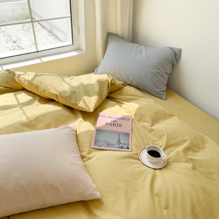 91家纺网 家纺一手货源 找家纺 （总）时年家纺2021新款全棉磨毛纯色混搭四件套