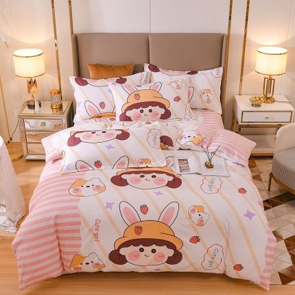 91家纺网 家纺一手货源 找家纺 （总）青竹苑 2021新款全棉磨毛印花四件套