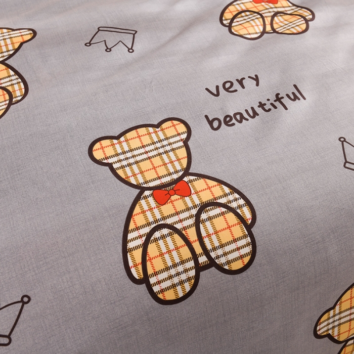 91家纺网 家纺一手货源 找家纺 赫然家纺 新款斜纹磨毛单品被套 潮玩小熊