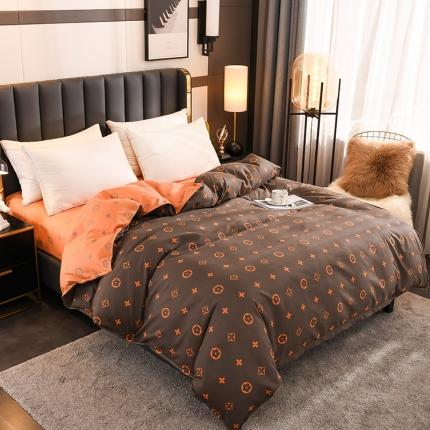赫然家纺 新款斜纹磨毛单品被套 路易斯