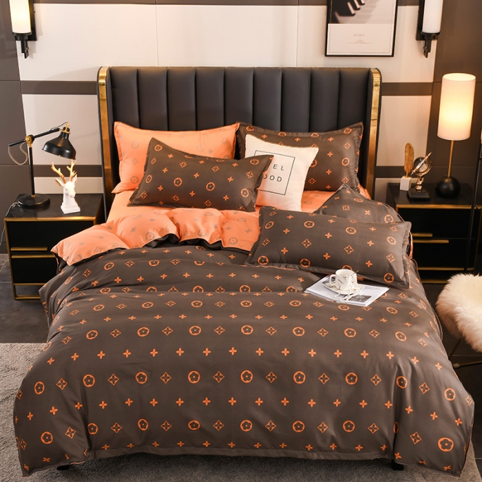 91家纺网 家纺一手货源 找家纺 赫然 130g生态长绒棉贡棉植物羊绒加厚斜纹磨毛四件套路易斯