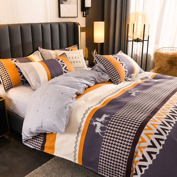 91家纺网 家纺一手货源 找家纺 赫然130g生态长绒棉贡棉植物羊绒加厚斜纹磨毛四件套麋鹿之家