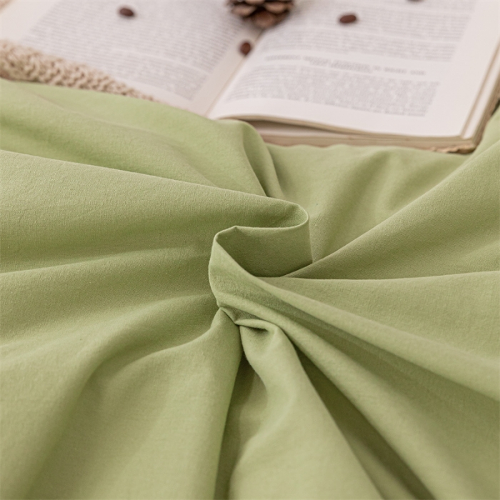 91家纺网 家纺一手货源 找家纺 蓝巢家纺 2021新款全棉色织水洗棉单被套 混搭-抹茶绿