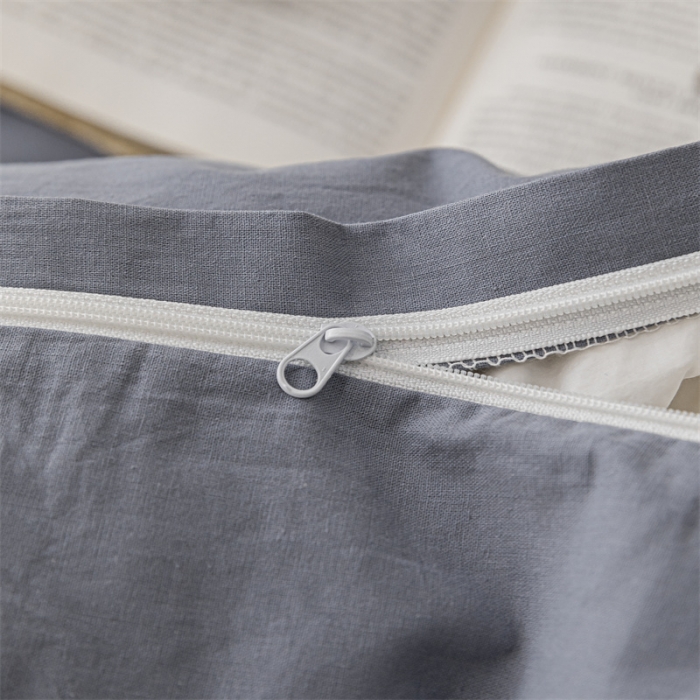 91家纺网 家纺一手货源 找家纺 蓝巢家纺 2021新款全棉色织水洗棉单被套 混搭-紫灰