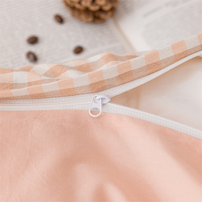 91家纺网 家纺一手货源 找家纺 蓝巢家纺 2021新款全棉色织水洗棉单被套 蜜粉格