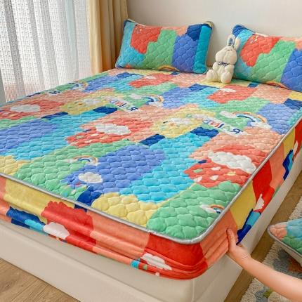 91家纺网 家纺一手货源 找家纺 （总）预言家纺 2023新款牛奶绒夹棉床笠