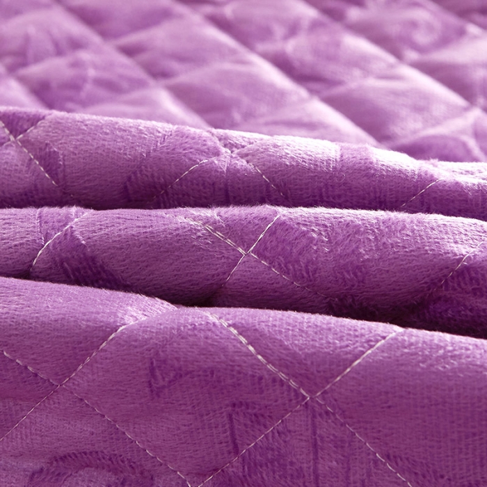 91家纺网 家纺一手货源 找家纺 网红馆2025新款天鹅绒夹棉单床裙 浅忆拾光-丁香紫