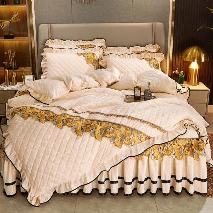 91家纺网 家纺一手货源 找家纺 （总）网红馆2025新款天鹅绒夹棉床裙四件套