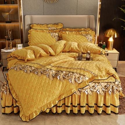 （总）网红馆2025新款天鹅绒夹棉床裙四件套