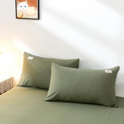 91家纺网 家纺一手货源 找家纺 ab家纺 2021新款全棉水洗棉单品枕套 复古绿