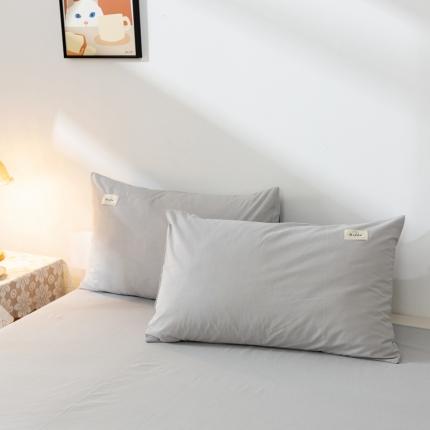 91家纺网 家纺一手货源 找家纺 ab家纺 2021新款全棉水洗棉单品枕套 高雅灰