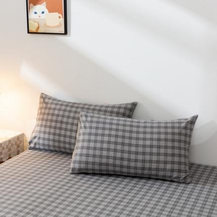 ab家纺 2021新款全棉水洗棉单品枕套 加州灰