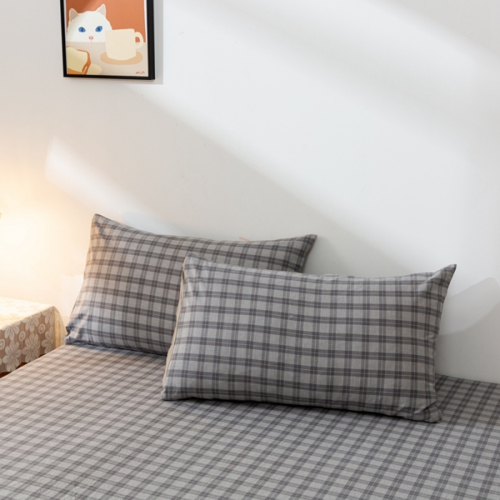 91家纺网 家纺一手货源 找家纺 ab家纺 2021新款全棉水洗棉单品枕套 加州灰