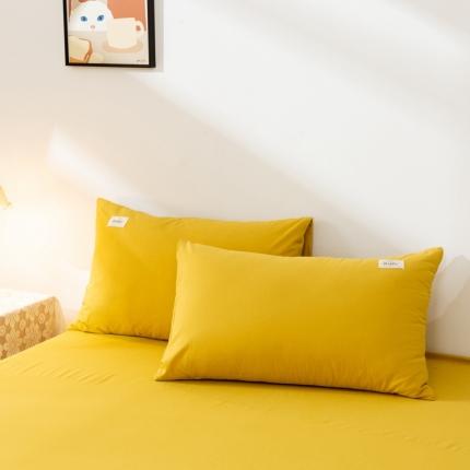 ab家纺 2021新款全棉水洗棉单品枕套 姜黄