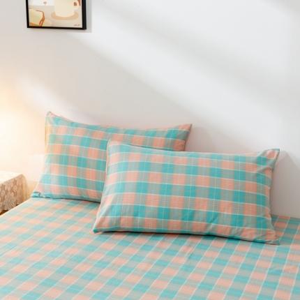 91家纺网 家纺一手货源 找家纺 ab家纺 2021新款全棉水洗棉单品枕套 宁夏蓝