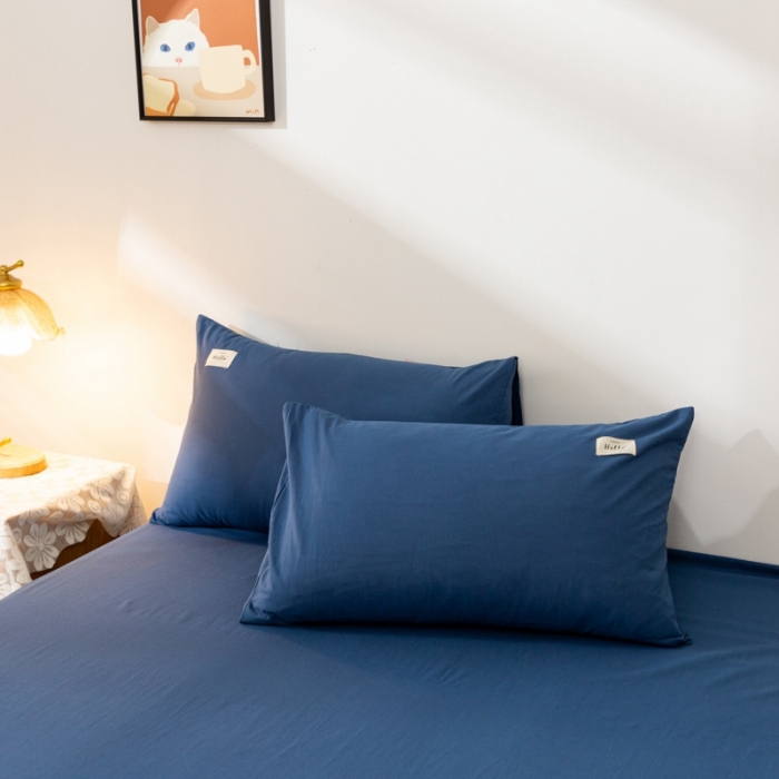 91家纺网 家纺一手货源 找家纺 ab家纺 2021新款全棉水洗棉单品枕套 牛仔蓝