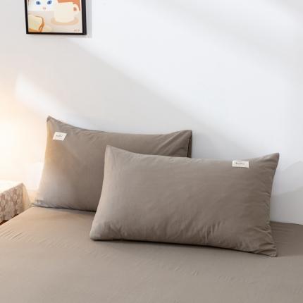 91家纺网 家纺一手货源 找家纺 ab家纺 2021新款全棉水洗棉单品枕套 浅灰