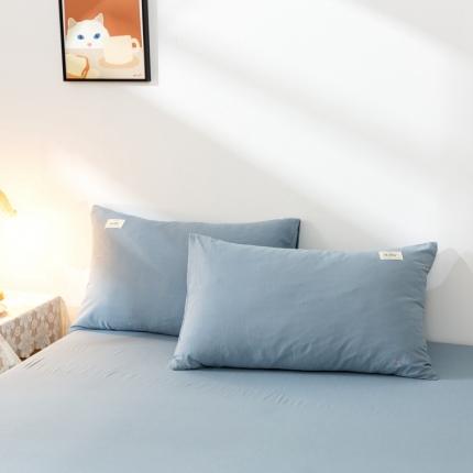 91家纺网 家纺一手货源 找家纺 ab家纺 2021新款全棉水洗棉单品枕套 浅蓝