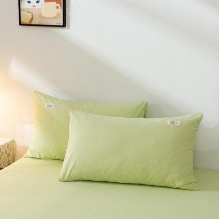 91家纺网 家纺一手货源 找家纺 ab家纺 2021新款全棉水洗棉单品枕套 荧光绿