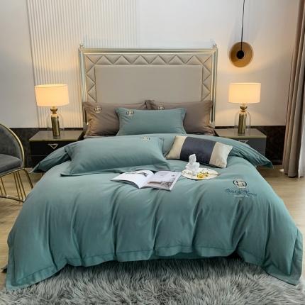 91家纺网 家纺一手货源 找家纺 （总）顾家家居 2023新款全棉80支磨毛绣花款四件套纯棉