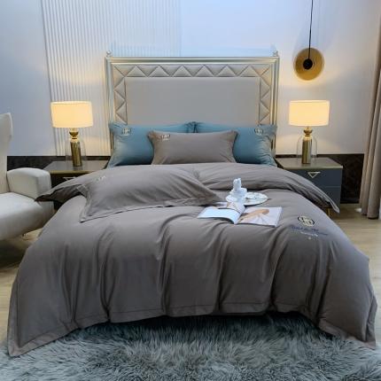 91家纺网 家纺一手货源 找家纺 （总）顾家家居 2023新款全棉80支磨毛绣花款四件套纯棉