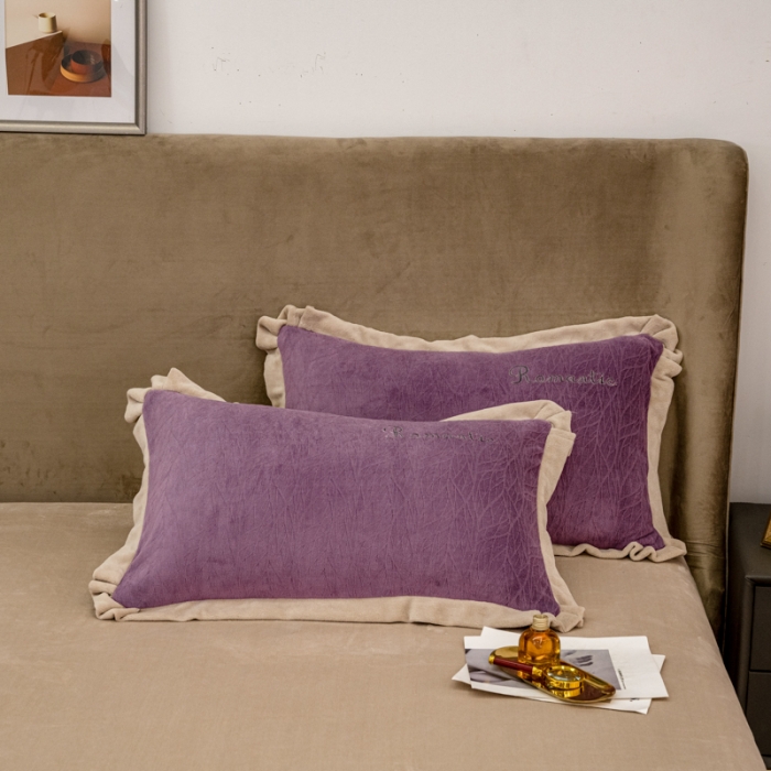 91家纺网 家纺一手货源 找家纺 骏腾 2022新款酒店风雕花牛奶绒刺绣款四件套-浪漫满屋 风铃紫