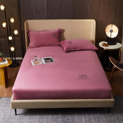 91家纺网 家纺一手货源 找家纺 （总）骏腾 2022新款酒店轻奢刺绣水晶绒宝宝绒单床笠