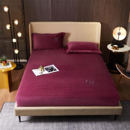 91家纺网 家纺一手货源 找家纺 （总）骏腾 2022新款酒店轻奢刺绣水晶绒宝宝绒单床笠