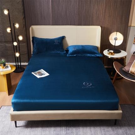 91家纺网 家纺一手货源 找家纺 （总）骏腾 2022新款酒店轻奢刺绣水晶绒宝宝绒单床笠